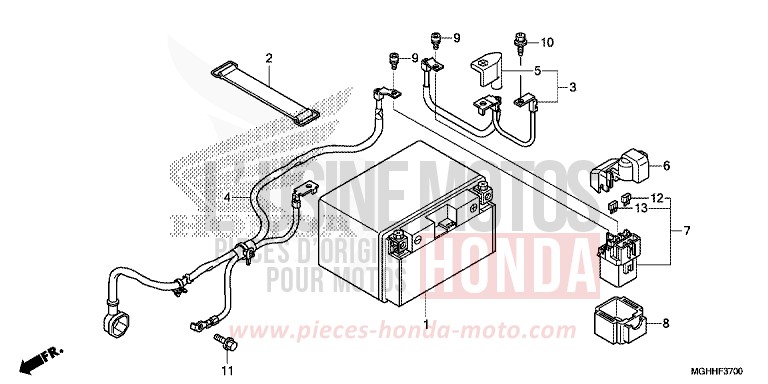 BATTERIE von VFR1200X "Crosstourer" DCT CANDY PROMINENCE RED (R342) von 2017